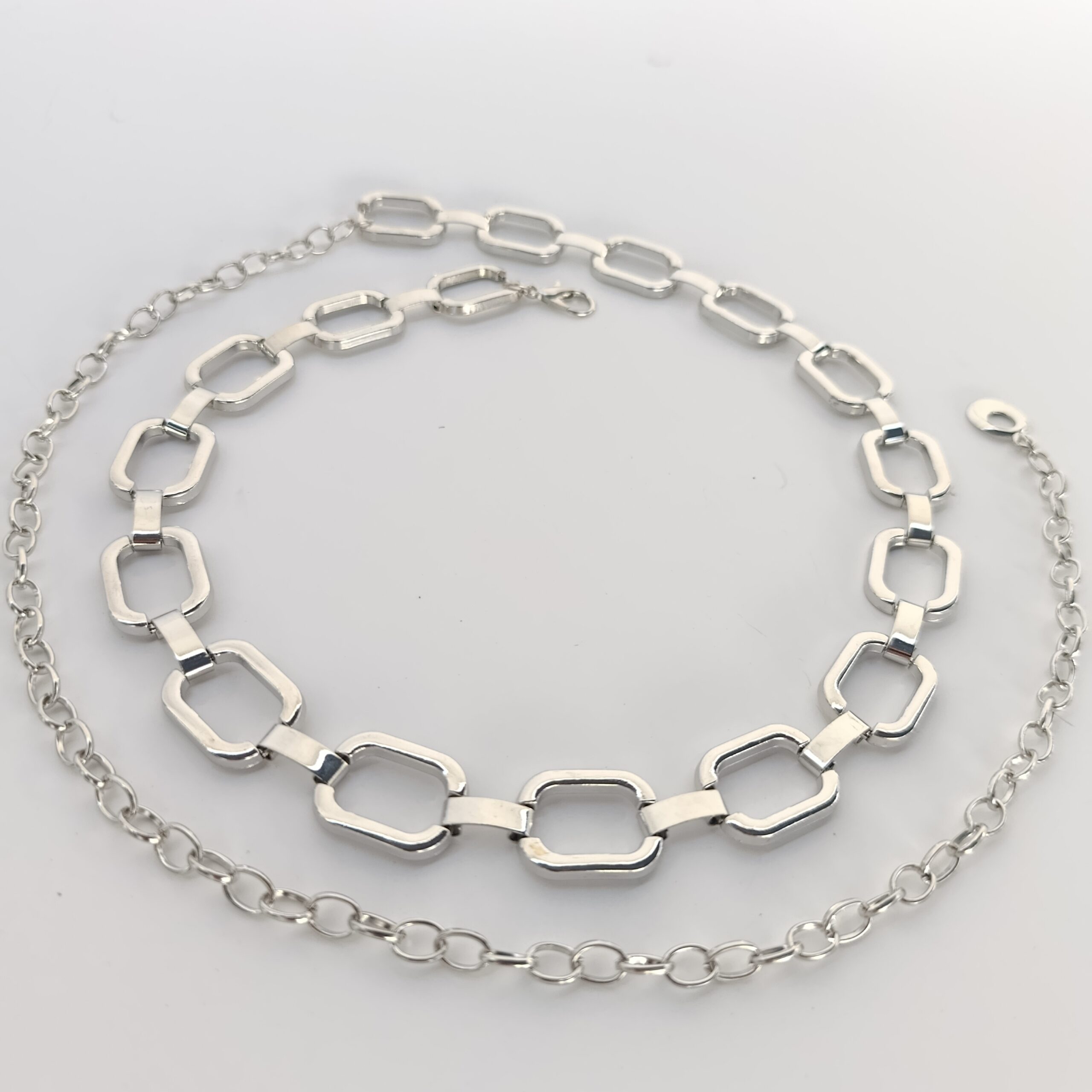 Cinto Metal Formas -Plateado