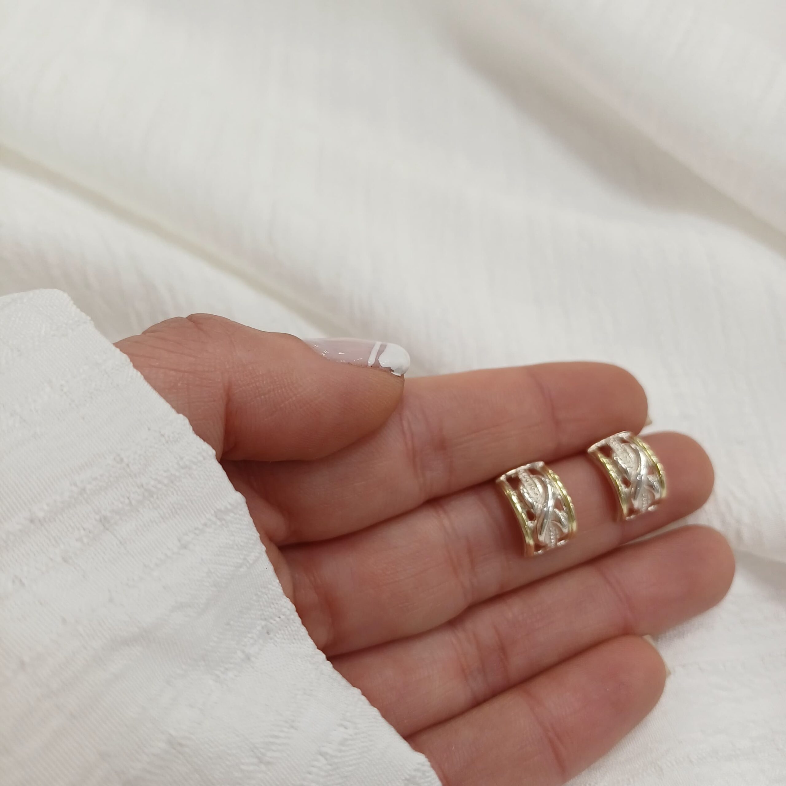 Medio Aro Combinado -Plata