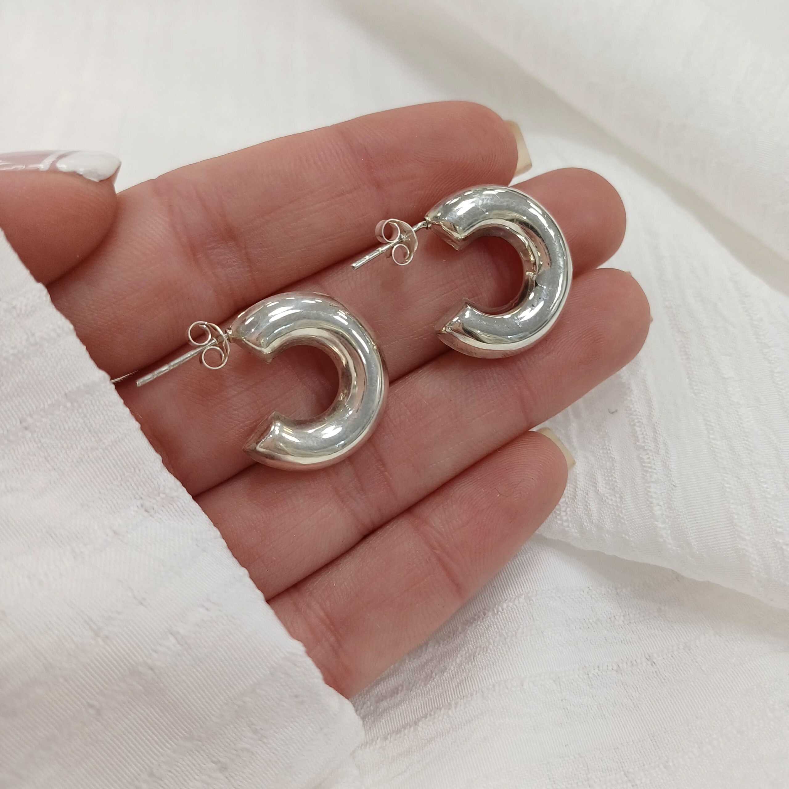 Medio Aro Inflado -Plata