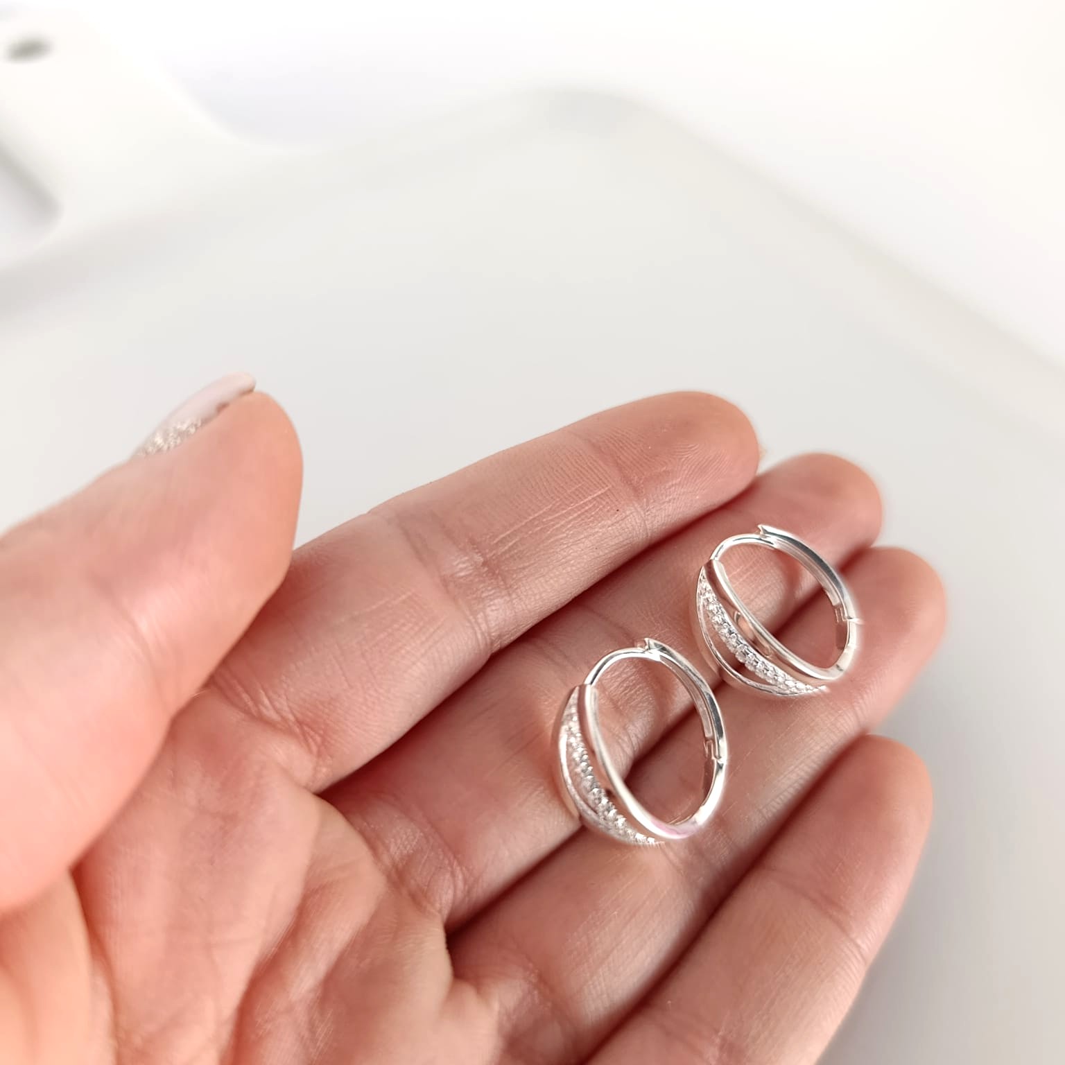 Aro Triple Con Brillos -Plata