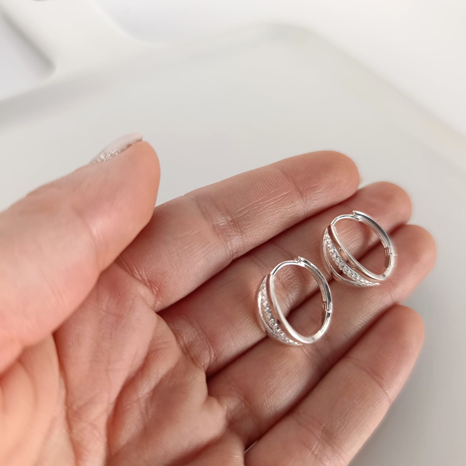 Aro Triple Con Brillos -Plata - Imagen 3