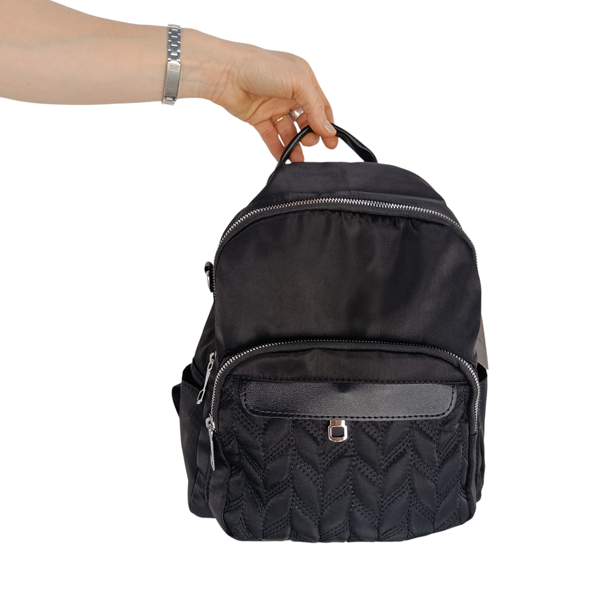 Mochila Nylon Capitoneada -Negro - Imagen 3