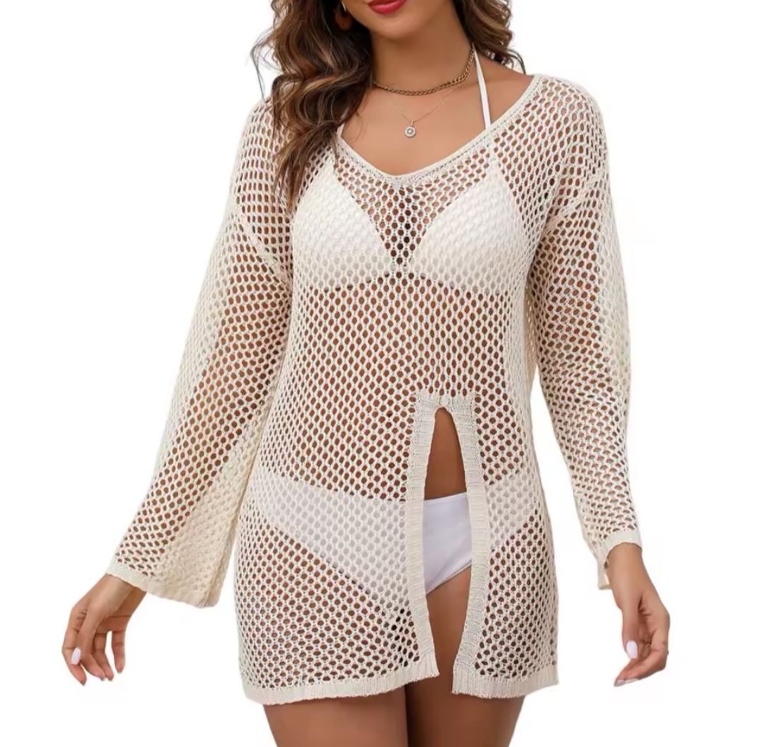 Vestido Calado -Beige