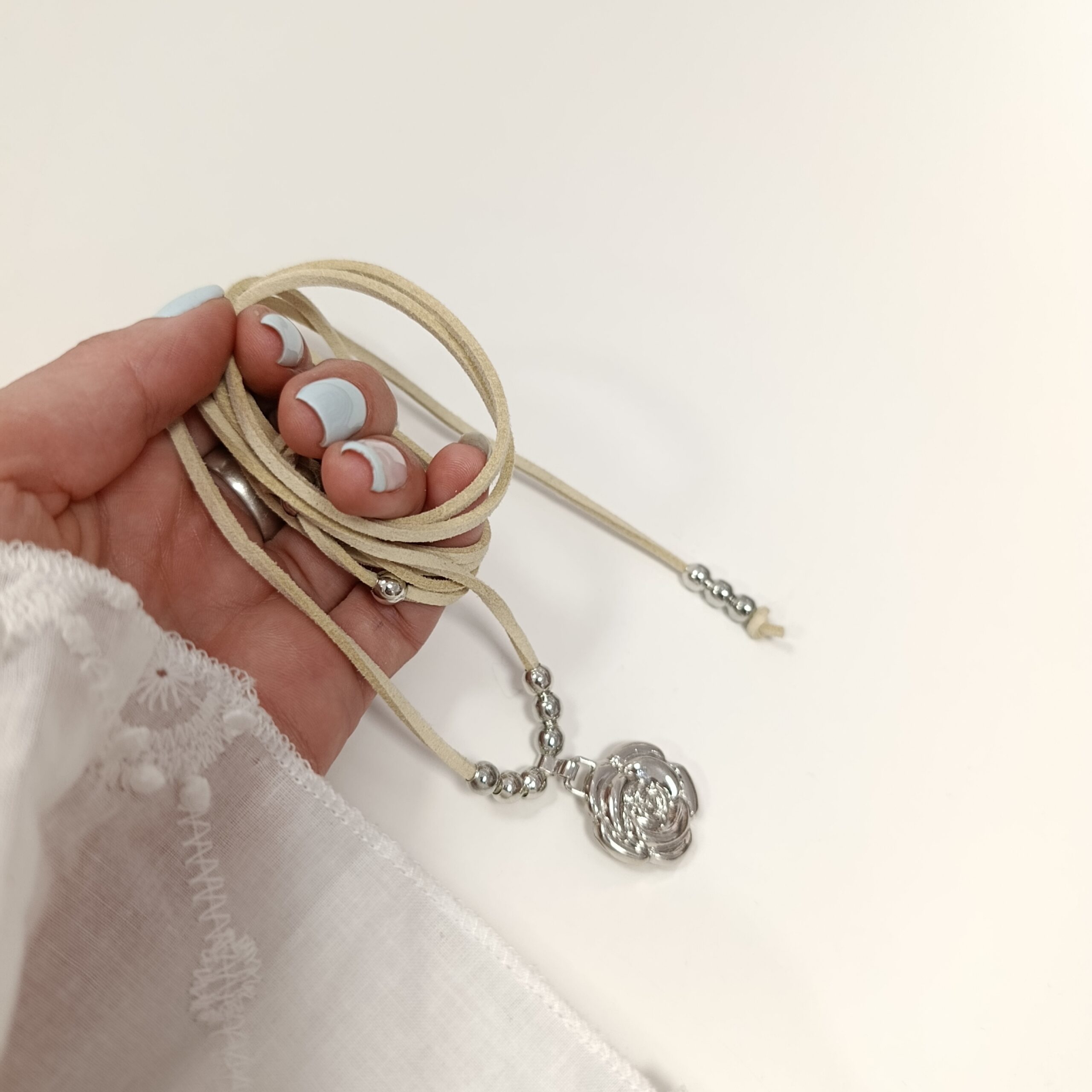 Choker Rosa -Beige - Imagen 2