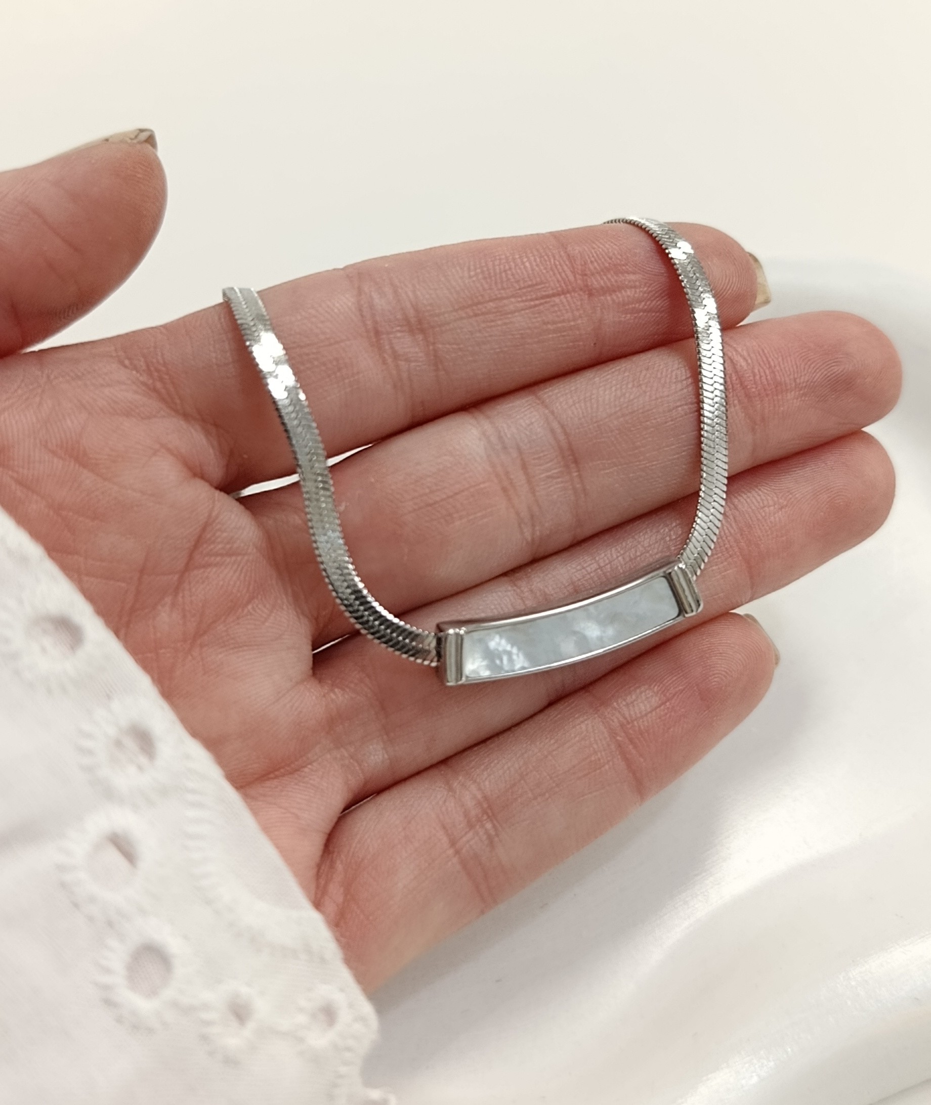 Colgante Nacar -Plateado