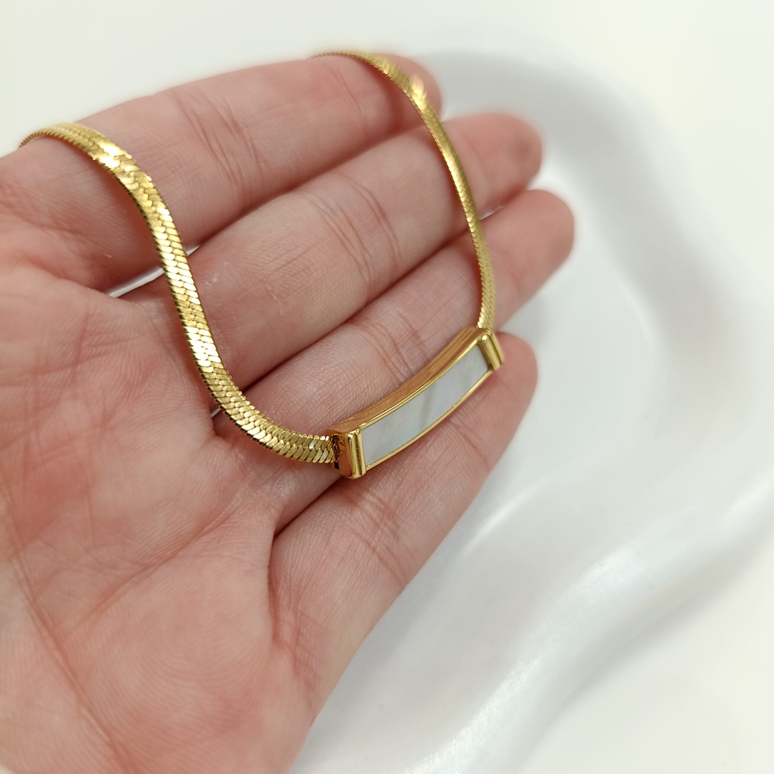 Colgante Nacar -Acero Dorado - Imagen 3