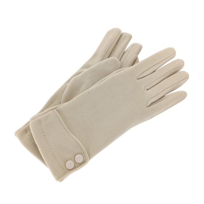 Guante Botones -Beige