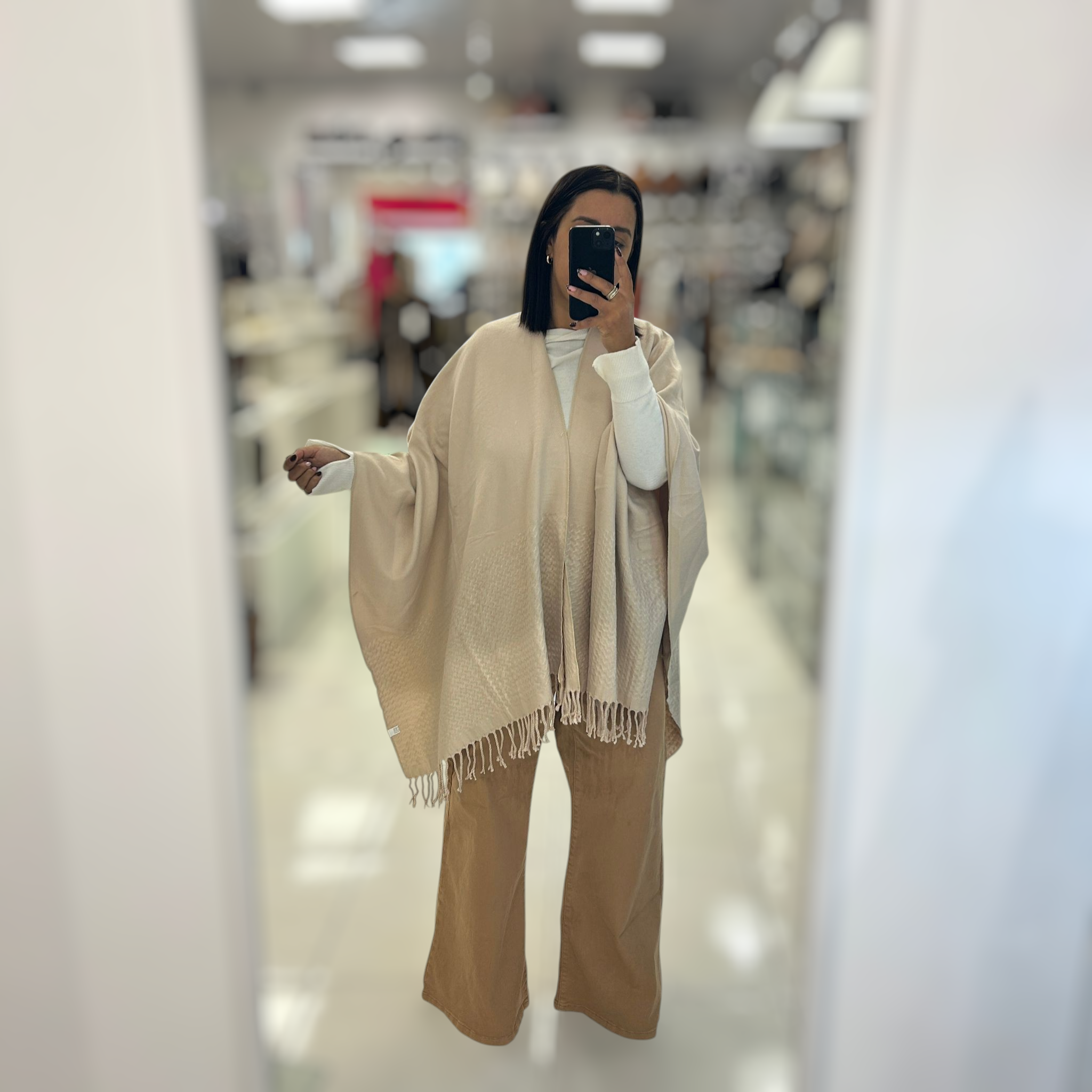 Ruana Cashmere Lisa -Beige