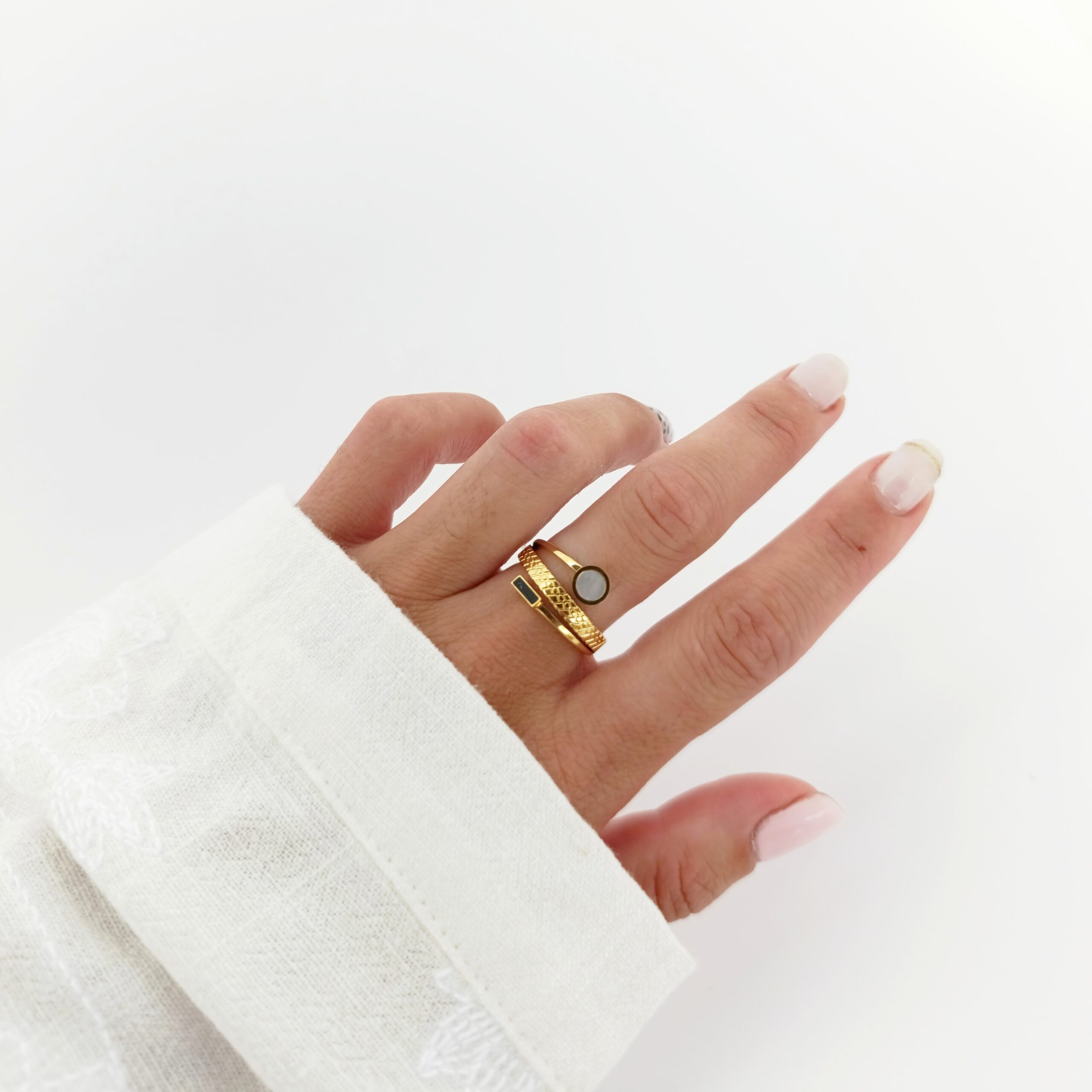 Anillo Acero Dorado -Formas