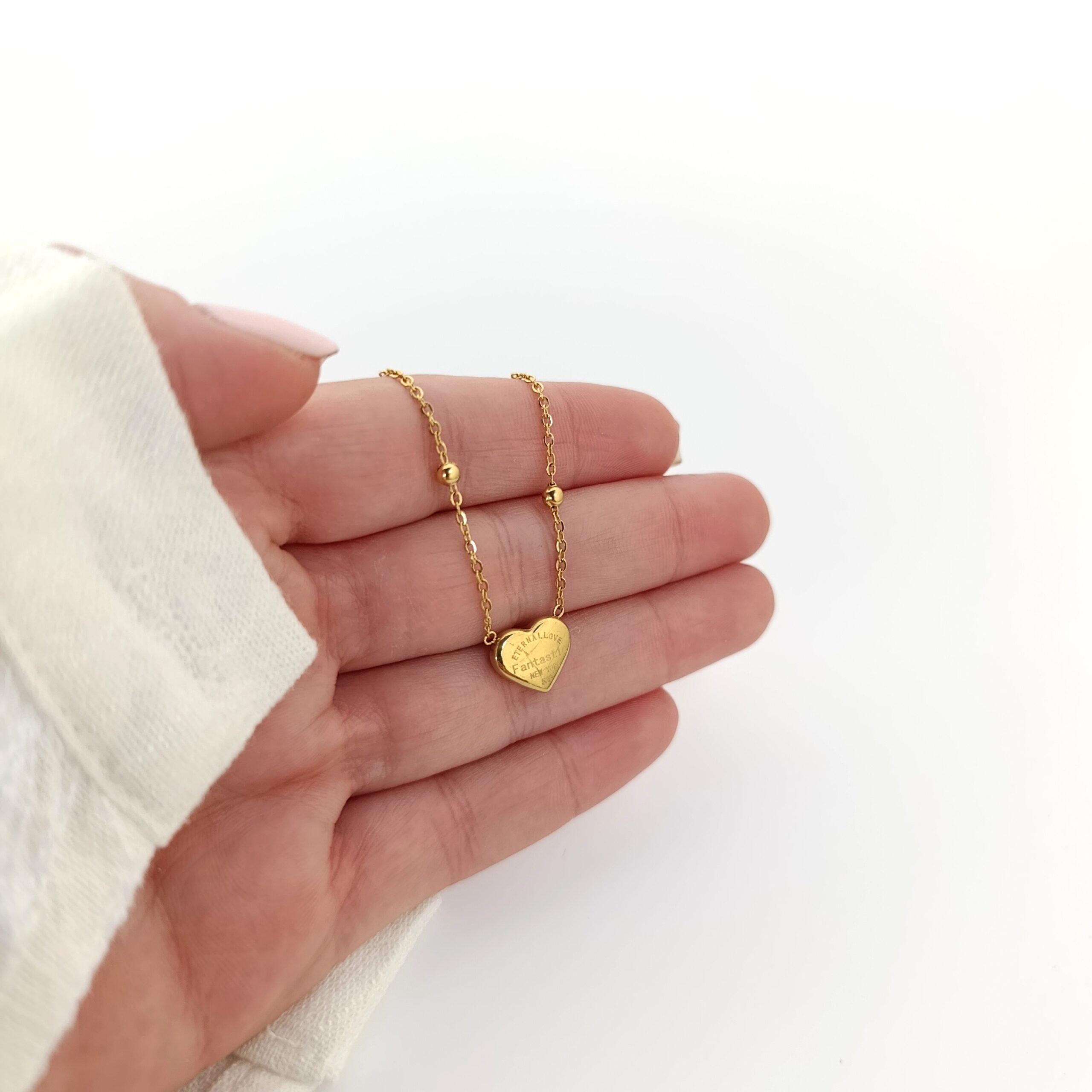 Colgante Corazon -Acero Dorado