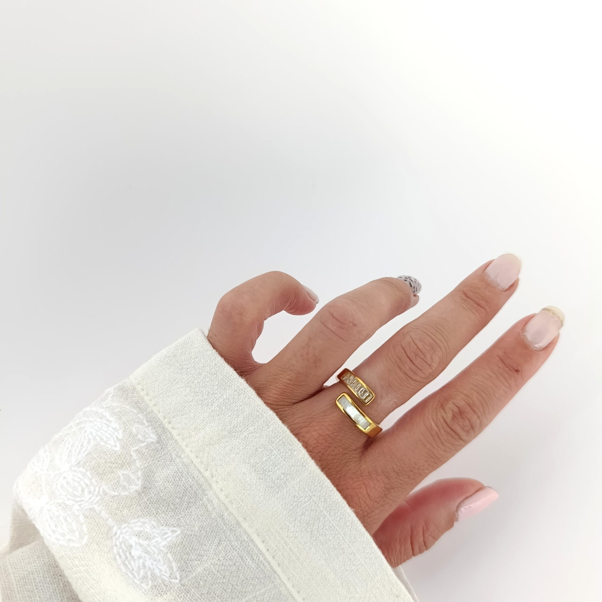 Anillo Acero Dorado -Combinado