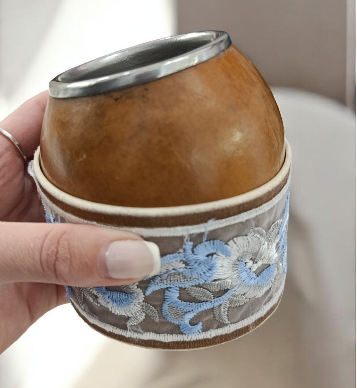 Mate Criollo con posa mate bordado