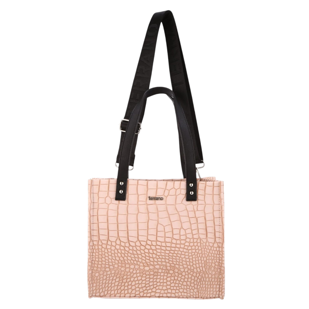 Cartera Moon Croco -Beige