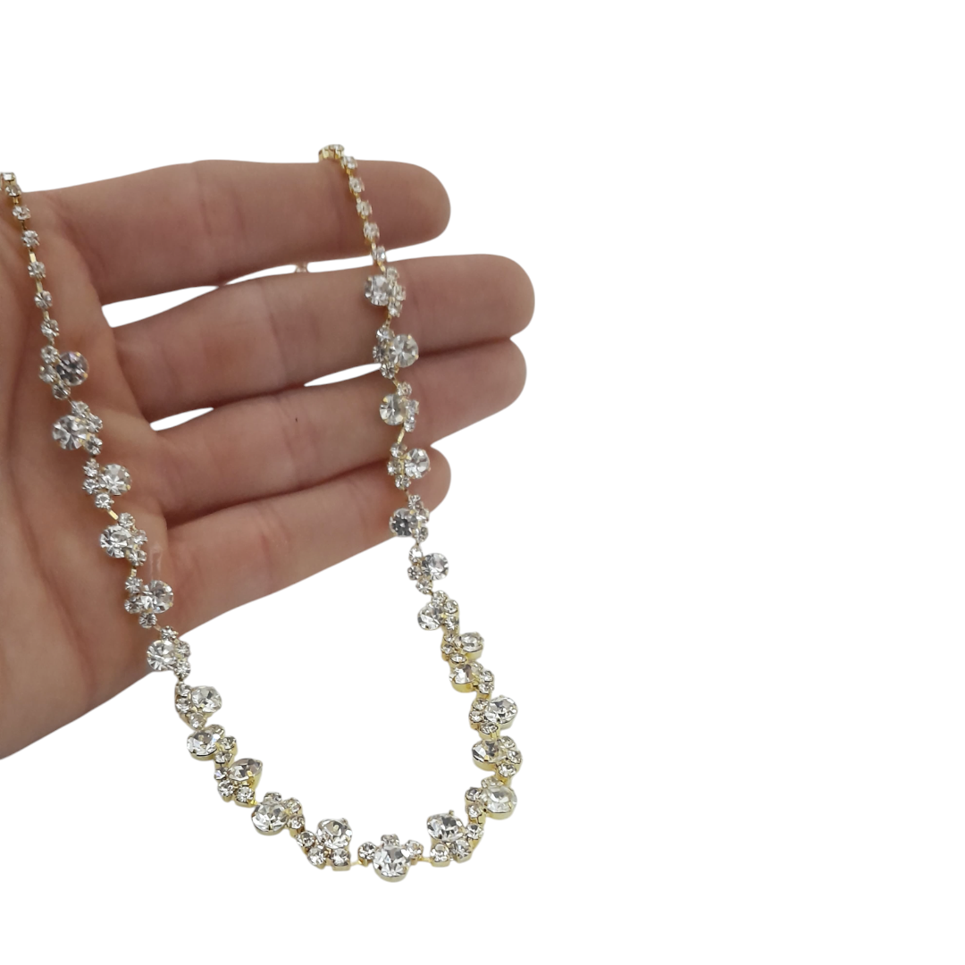 Collar Strass -Dorado