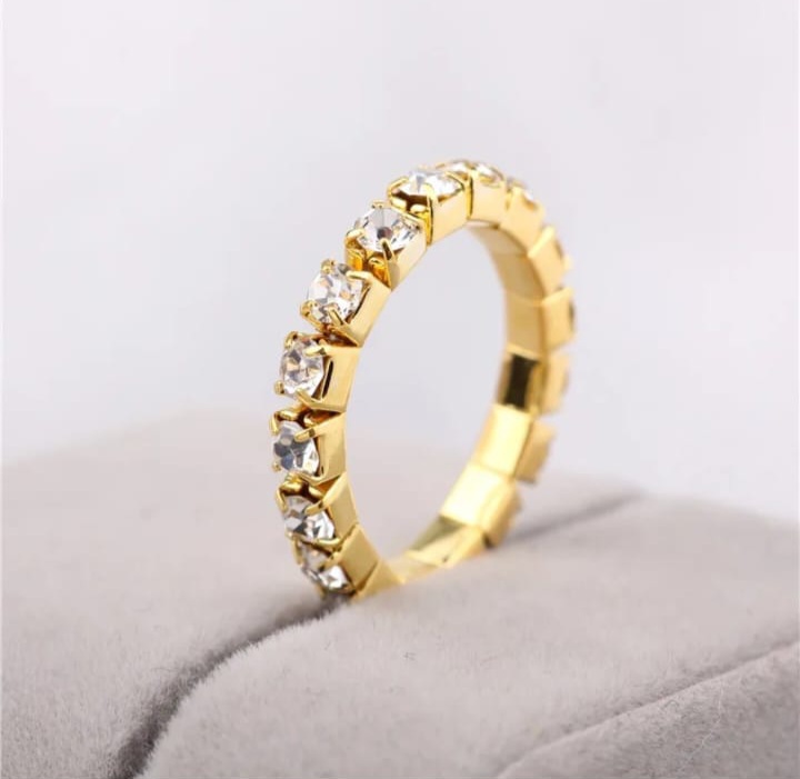 Anillo Strass -Dorado