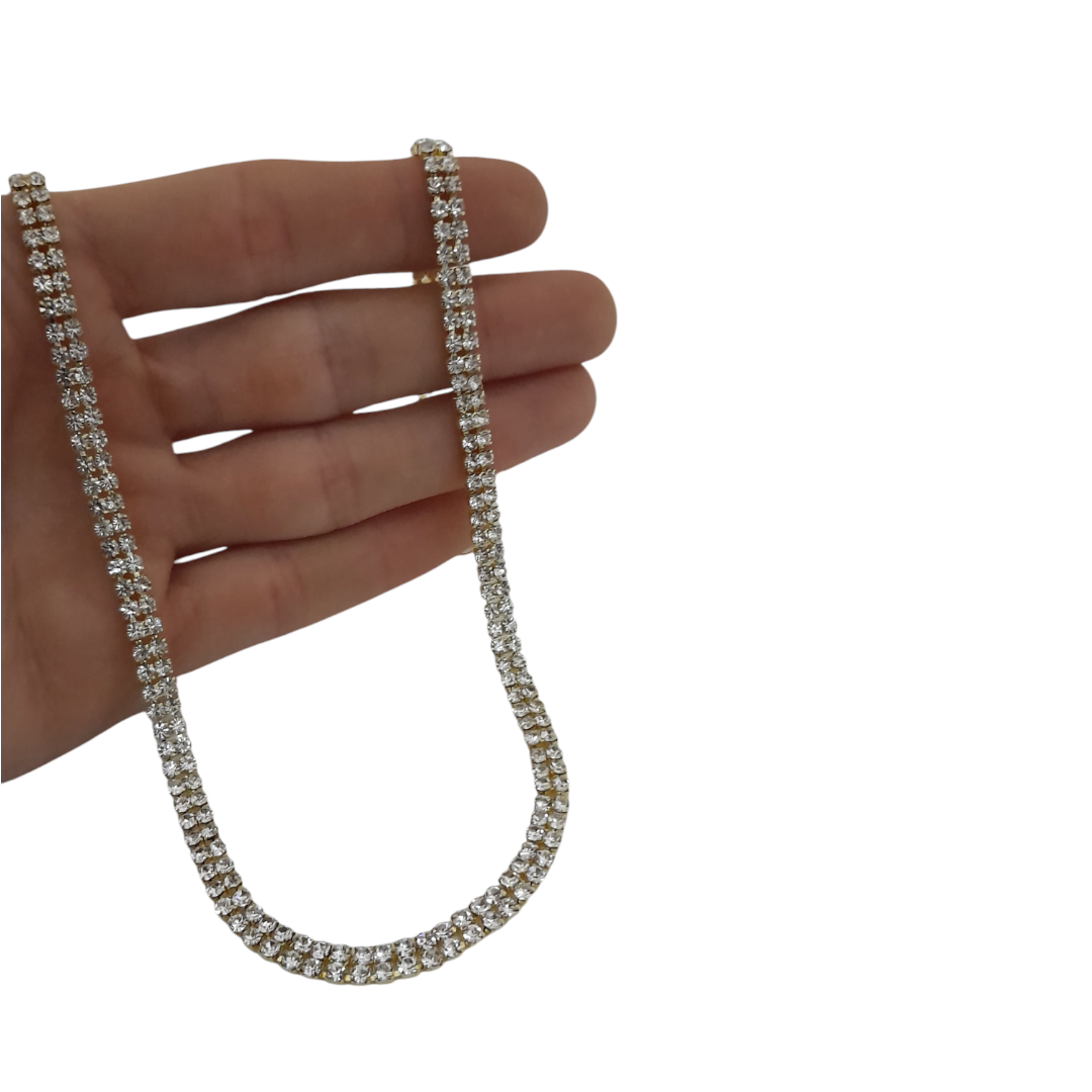 Collar Strass -Doble