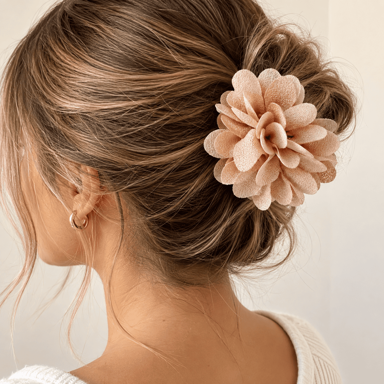 Pinza Flor -Tela Texturada